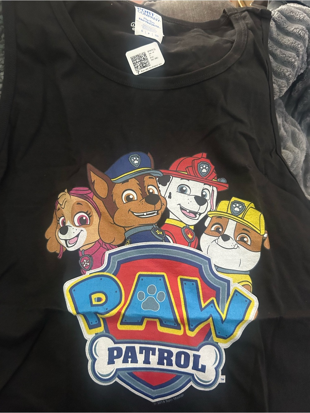 NWT Paw Patrol Black Tank Top with Colorful Paw Shield Graphic - Picture 2 of 3